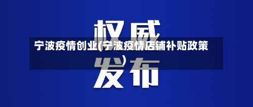 宁波疫情创业(宁波疫情店铺补贴政策)