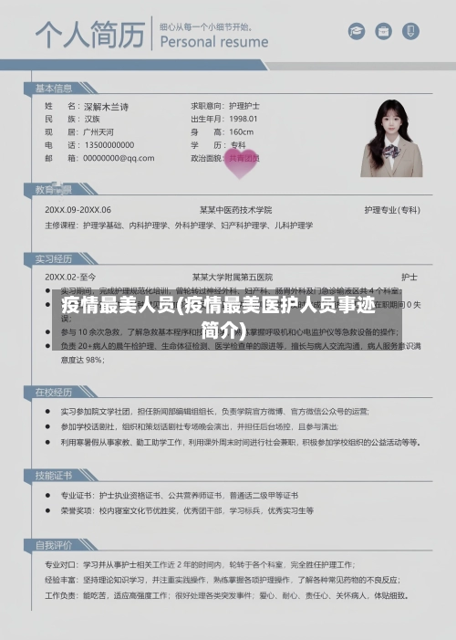 疫情最美人员(疫情最美医护人员事迹简介)