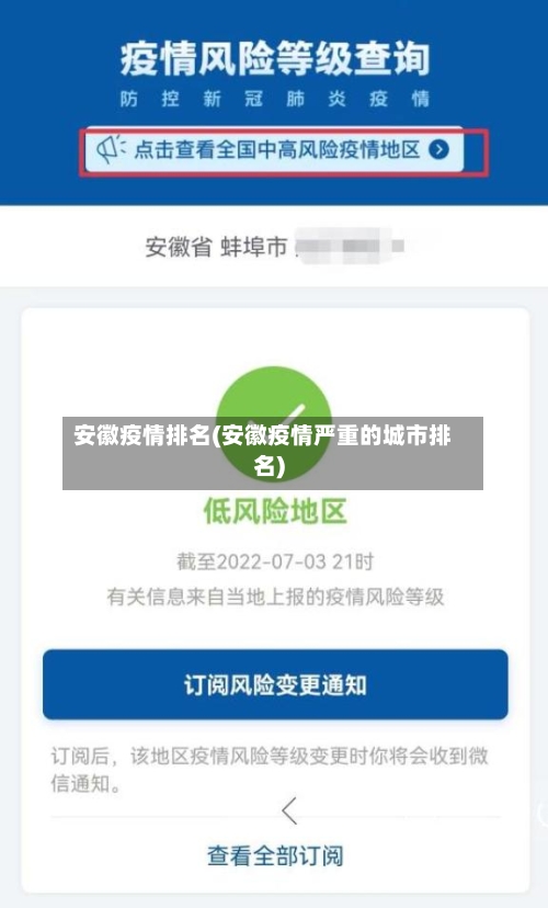 安徽疫情排名(安徽疫情严重的城市排名)